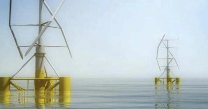 Verticale as windturbine op zee